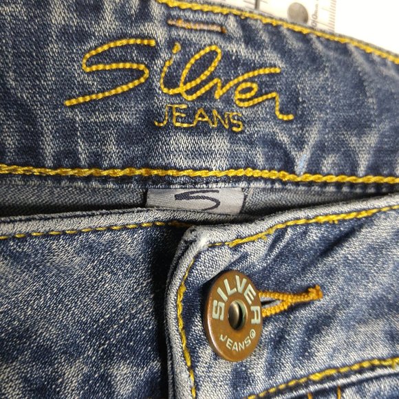 Silver Suki Flare Jeans Women's 34 Stretch Mid Rise C315 - Picture 6 of 13